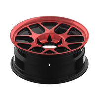 Rueda forjada de 17 pulgadas, diseño fresco de contraste negro-rojo, modelo más vendido, compensación ET0, admite personalización