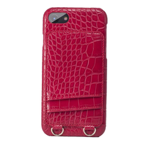 Portefeuille de luxe en cuir véritable effet croco avec porte-cartes, étui de téléphone à bandoulière, protection intégrale 360°, style professionnel