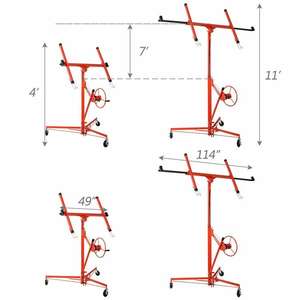 Lève-plaque de plâtre manuel, panneau de plâtre de 16 pouces, équipement de levage de construction, chariot de service pour plaques de plâtre robuste de 16 pouces - Product Image 6