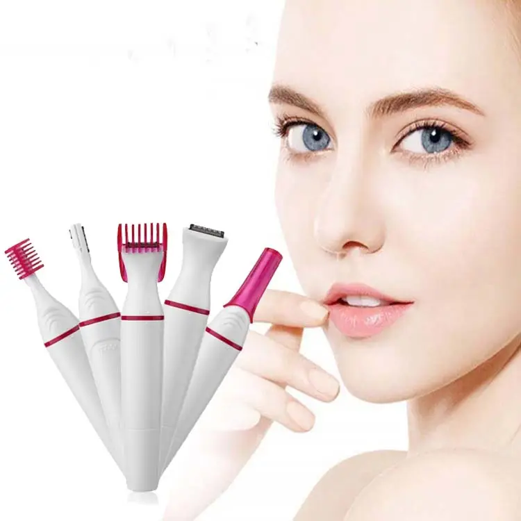 5 In 1 Dames Trimmer Scheerapparaat Voor Wenkbrauw, Gezicht, Oksels Bikini Lijn, ongewenste Haar Remover Voor Vrouwen Body Elektrische Clipper