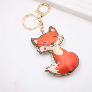 Promotional Pu Leather Back to School Gift for Students <b>Key</b> <b>Rings</b> Cotton Filled Leather Car <b>Key</b> Chains Cartoon Fox <b>Key</b> Chain - Product Image 6