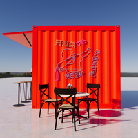 Maison mobile en conteneur imperméable simple et luxueuse de 20 pieds avec emballage plat pour jardin, supermarché et salle de sport