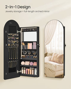 <span class=keywords><strong>Armoire</strong></span> <span class=keywords><strong>à</strong></span> <span class=keywords><strong>bijoux</strong></span> murale <span class=keywords><strong>SONGMICS</strong></span> avec éclairage LED, montage sur porte, avec plusieurs compartiments de rangement - Product Image 4