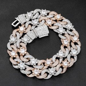 <span class=keywords><strong>Collana</strong></span> Personalizzata Hip Hop Squisita Bicolore con Zirconi Infiniti, Catena Cubana Iced Out CZ a Fiore <span class=keywords><strong>Infinito</strong></span> per Uomo - Product Image 1