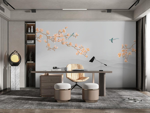Personnalisé 3d Chinois Nature Paysage Plantes Botaniques Fleurs Oiseau Papillon <span class=keywords><strong>Papier</strong></span> Peint Chinoiserie Soie <span class=keywords><strong>Papier</strong></span> Peint Mural <span class=keywords><strong>Papier</strong></span> Peint - Product Image 3