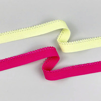 Bande élastique de 1 cm pour vêtements et sous-vêtements / Bande de nylon avec dentelle picot festonnée pour la couture, les textiles de maison, les sacs et les chaussures
