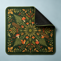Tapis de Mahjong Floral Daisy Bleu Clair en Microfibre Antidérapant pour 4 Joueurs – Idéal pour les Parties à Domicile et les Fêtes