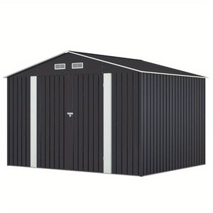 Buitenopbergschuur Metalen Tuinschuur Voor Gereedschap Vuilnisbak Opruimen Prefab Huis Afsluitbare Deuren Tuin Patio Buiten