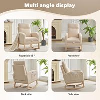Chaise longue rembourrée avec base en bois massif, dossier haut, planeur à bascule pour le salon de maman qui allaite