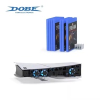Kit de refroidissement 3-en-1 TP5-35129 pour console PS5 Slim avec support de placement horizontal et organiseur de rangement pour disques de jeu