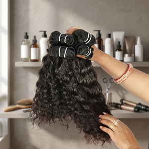 <b>Cheap</b> Indian Remy Hair Weaving 12 Inches Wavy Bundle Black Genius Machine Double Natural Color Unprocessed Human 100g <b>Extension</b> - Product Image 6