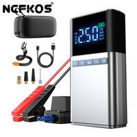 NCFKOS 4-in-1 Booster Aki Mobil Darurat 1500A Power Bank USB dengan Lampu LED Jump Starter Pompa Ban Mobil Kit Motor EVA