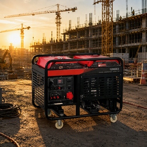 Générateur diesel portable de petite taille 5-12 kW, type silencieux à châssis ouvert, pour la construction résidentielle et l'alimentation de secours en cas d'urgence - Product Image 1
