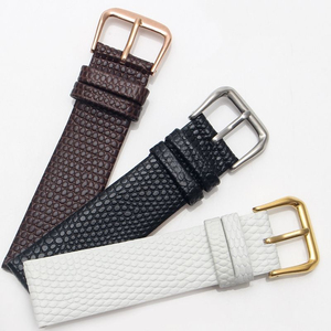 Bracelet de montre OEM personnalisé en cuir véritable grain lézard avec boucle déployante papillon 14mm 16mm 18mm 20mm 22mm – Bracelet de remplacement - Product Image 6