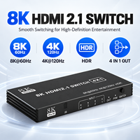 Commutateur HDMI 2.1 8K 3 ports 4 ports 5 ports, commutateur HDMI 3x1 4x1 5x1 4K 120Hz HDR avec télécommande IR pour TV Moniteur PC