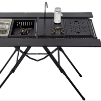 Table de camping ultralégère en aluminium Portable à hauteur réglable Système de cuisson extérieur Sac de transport pour voiture Camping RV Voyage Patio cuisinière à gaz