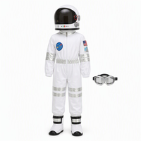 Ensemble de costumes d'astronaute spatial pour enfants, 3 couleurs, combinaison une pièce blanche, orange et argentée avec casque, visière, lunettes et couvre-bottes