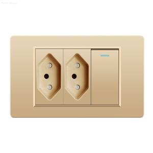 Enchufe de pared estándar brasileño con doble fuente de alimentación y doble puerto de salida USB, interruptor de luz de pared tipo C de 20A - Product Image 4