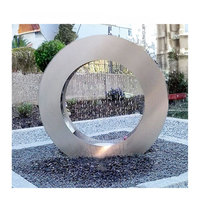 Caractéristique personnalisée ornement de jardin fontaine d'eau en acier rouillé fontaine d'eau ronde en acier corten fontaine d'eau de paysage de table d'eau