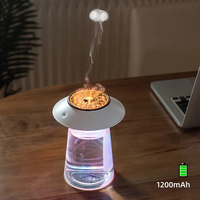 Nouvel humidificateur ultrasonique portable mini design volcan et méduse avec diffuseur d'arômes, alimentation USB 5V