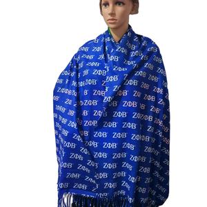 3 Ontwerpen Van Hoge Kwaliteit Zwaar Materiaal Geïmiteerd Wol 180*70Cm Enkelzijdige Sublimatie Afdrukken Zeta Phi Beta Zpb Studentenvereniging Sjaal - Product Image 2