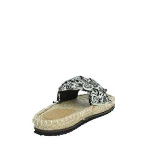 Ciabatta Bassa Donna SASS240770 Nero Bianco Sandali Piatti Stile Espadrillas - Product Image 3