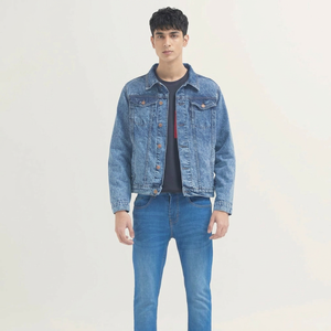 <b>Mens</b> Distressed <b>Denim</b> <b>Jacket</b> Retro Rugged Look for Fashionable <b>Men</b> Premium Quality & Custom Fit Jean <b>Jacket</b> - Product Image 1