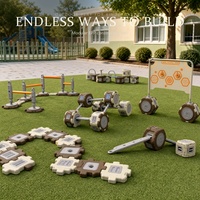 Ensemble de construction modulaire d'obstacles en EPP pour enfants, équipement de terrain de jeu extérieur pour l'entraînement de la motricité globale et de l'équilibre en maternelle