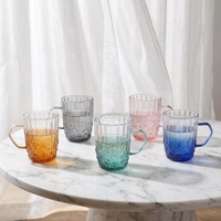 Ensemble de 6 tasses à café réutilisables en verre borosilicate coloré, design moderne fait main, collection Lefu, vente chaude