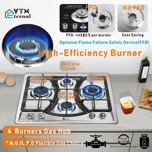 OEM personalizzato 4 fuochi cucina in acciaio inox piano cottura a <span class=keywords><strong>Gas</strong></span> ad alta efficienza energetica per la cucina di classe di cucina a casa - Product Image 4
