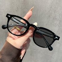 Lunettes de soleil vintage pour femmes, à monture complète, avec verres PC photosensibles anti-lumière bleue, style simple et tendance