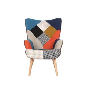 Sıcak satış ev mobilyaları rahat oturma odası sandalyesi ahşap bacaklar kumaş kanepe moda ahşap sandalye