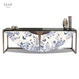 Ekar Equinox Bar <span class=keywords><strong>Console</strong></span>: Prachtig Gebogen Glazen Ontwerp Met Omgevingsgloed - Product Image 1