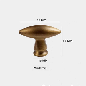 Poignées et boutons en laiton en forme d'axe pour armoires de cuisine et de chambre - Quincaillerie de mobilier contemporaine avec design à trou unique - Product Image 2