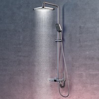 Mitigeur numérique de douche moderne en laiton avec eau froide et eau chaude système noir clé de piano thermostatique ensemble de douche de salle de bain