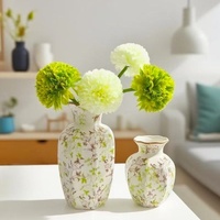 Haut de gamme écologique rétro nouveau Style chinois peint à la main bleu blanc porcelaine sur vitrage en céramique Vase de table salon