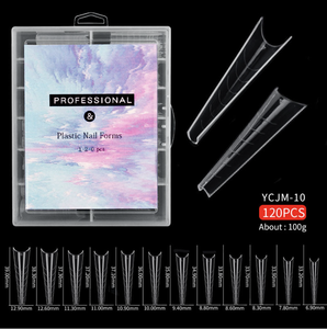 120 Uñas Postizas Extra Largas de PVC XL XXL para Extensión de Uñas de Gel, Formas de Uñas Francesas Tipo Mariposa - Product Image 4