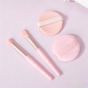 Soft Makeup Puff and Brush Set Cosmetic Sponge Face and Eye Beauty Tools Pink Purple Gift <b>Box</b> - Product Image 4