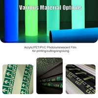 Película Luminosa de PVC Cortable, Imprimible, Autoadhesiva, Fotoluminiscente, Vinilo Brillante en la Oscuridad