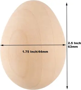 2X1 Inci Telur Kayu Belum Selesai Telur Paskah Kerajinan Kayu Halus Diy Hadiah Dekorasi Rumah