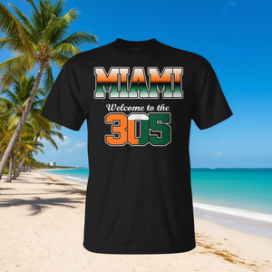 Miami Bienvenue dans la ville 305, t-shirt Orange Green City Pride - Product Image 3