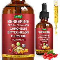 Complément Tout-en-un Lenm 60ml Gouttes liquides de berbérine avec cannelle, chrome, melon amer et curcuma pour la santé métabolique