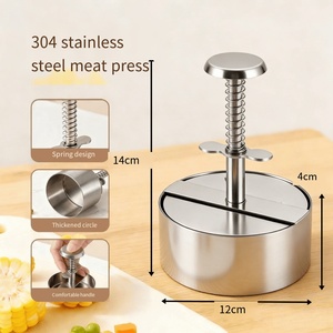 L'Ultimo Stampo per Hamburger in Acciaio Inossidabile, Utilizzato Come Pressa per <span class=keywords><strong>Burger</strong></span> IT È un utensile per pressare pancake rotondi - Product Image 6