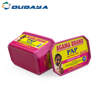 IML-embalaje de alimentos, contenedor cuadrado de pasta de expansión de aceite de PP, plástico de 580ml, 16oz, 454g, con tapa