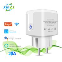 Prise intelligente sans fil mini Tuya EU, compatible Alexa et Google Home, IP54, moniteur d'énergie, 16A nominal, WIFI 20A, 220V