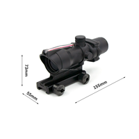 Tactical 4X32 Prism Scope Real Fiber Fixed 4X Magnification Glass Etched Chevron Red Reticel Fit for 20mm 21mm Base