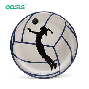 Oasis Assiette en papier jetable écologique et <span class=keywords><strong>jolie</strong></span> pour les fêtes, les desserts et les pique-niques - Product Image 1