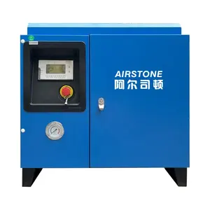 Airstone 3.7kw 5hp Single Phase Screw Air Compressor without Tank AC Powered Lubricated Bearing 8 Bar Working Pressure New