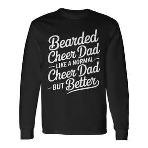 T-shirt à manches longues Bearded Cheer Dad, comme un papa normal qui fait la joie, mais mieux encore - Product Image 1