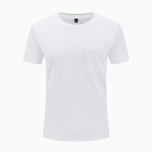 T-Shirt Short Sleeve Solid Color Cotton 51-70% For Leisure Wear - Product Image 3
